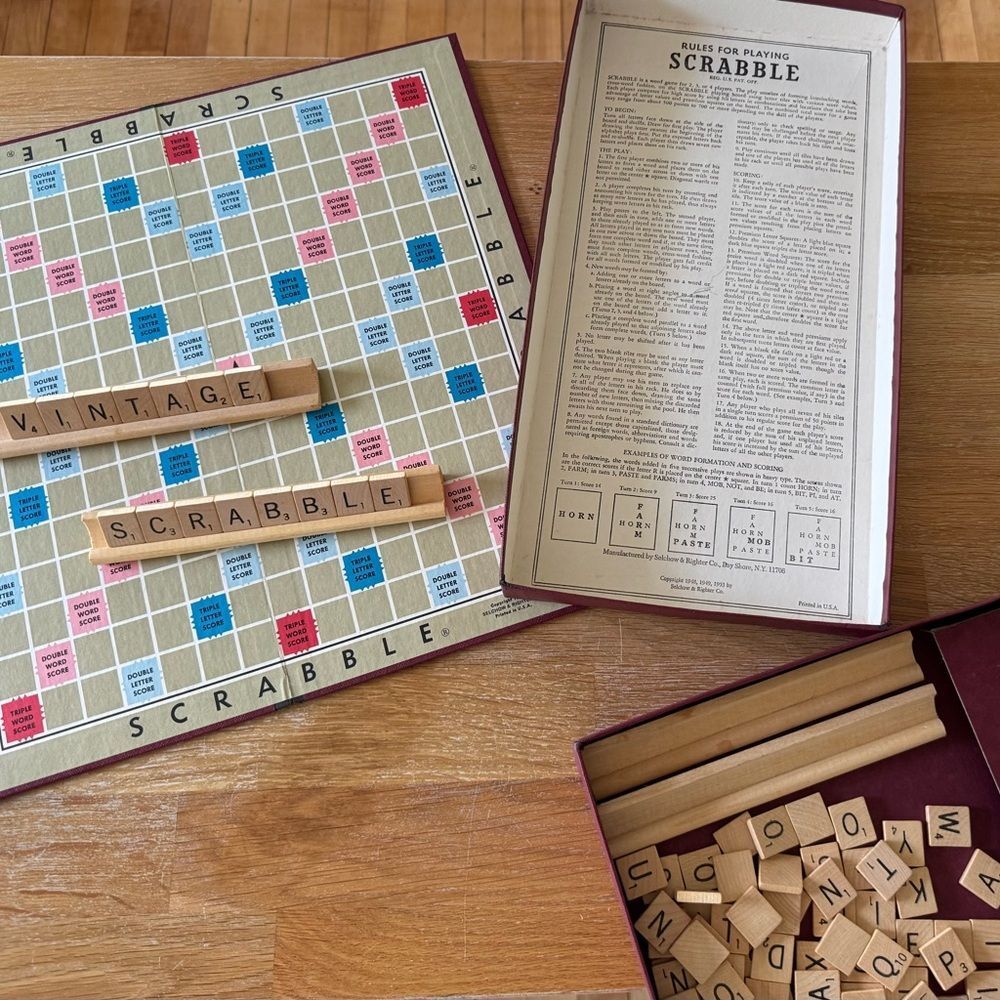 RARE 1948 Vintage Scrabble Crossword Game - Selchow & Righter Co.